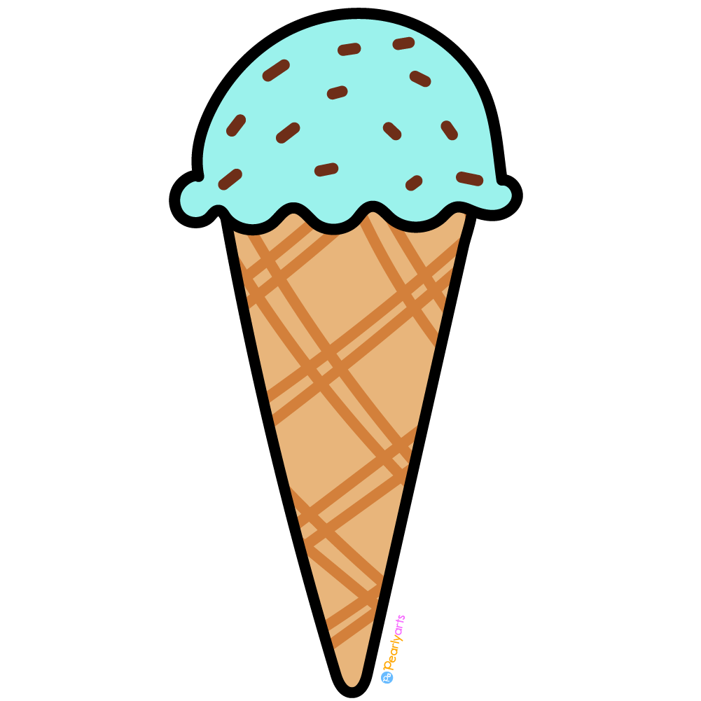 Cute Colorful Flavor Ice Cream Sweet Dessert Cartoon Illustration ...