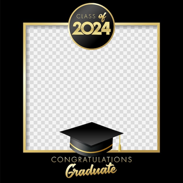 Premium Vector | Class of 2024 Graduation party photo frame ...