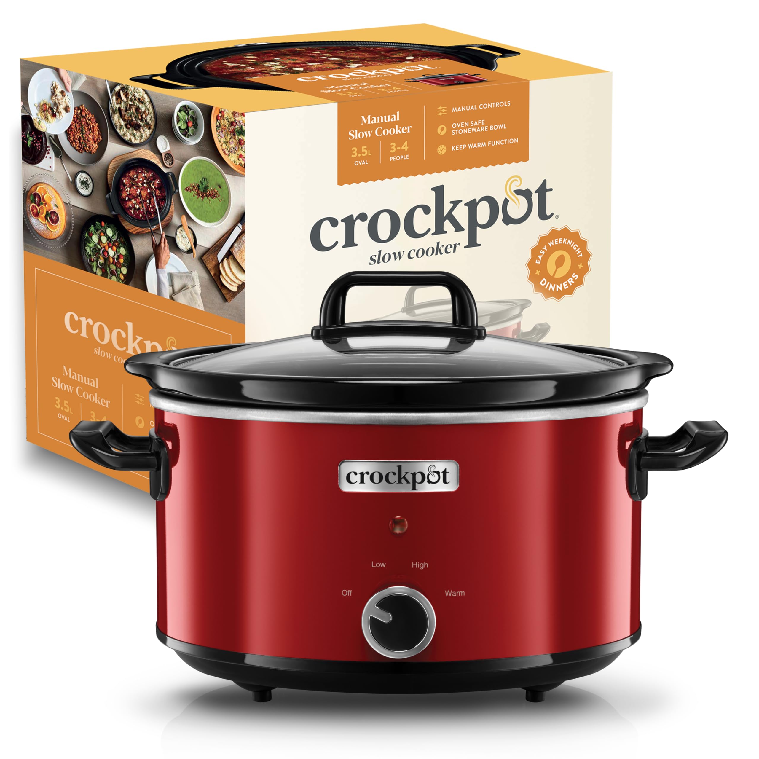 Amazon.de: Crock-Pot Schongarer Slow Cooker | 2 Temperatureinstellungen +  Warmhaltefunktion | 3,5 Liter (3-4 Personen) | Rot [SCV400RD]