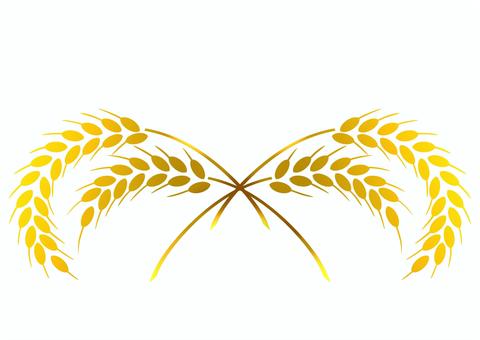 Free Vectors | Simple wheat ear 2024 cross frame gold