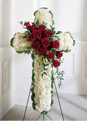 Floral Funeral Cross c2045 | Funeral Flower Arrangements