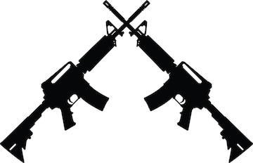 Premium Vector | Crossed double m16 rifle guns eps vector file