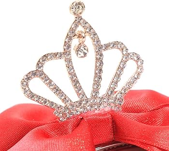 Minkissy Crown Tiara Hair Bow Crown Tiara Hair Clip for Princess ...