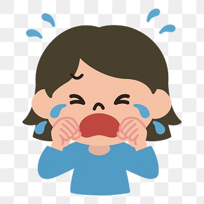 Crying girl clipart illustration psd. | Free PSD - rawpixel