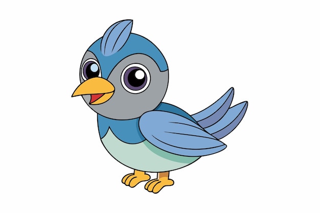Cute cuckoo vector illustration cartoon line art clipart design ...