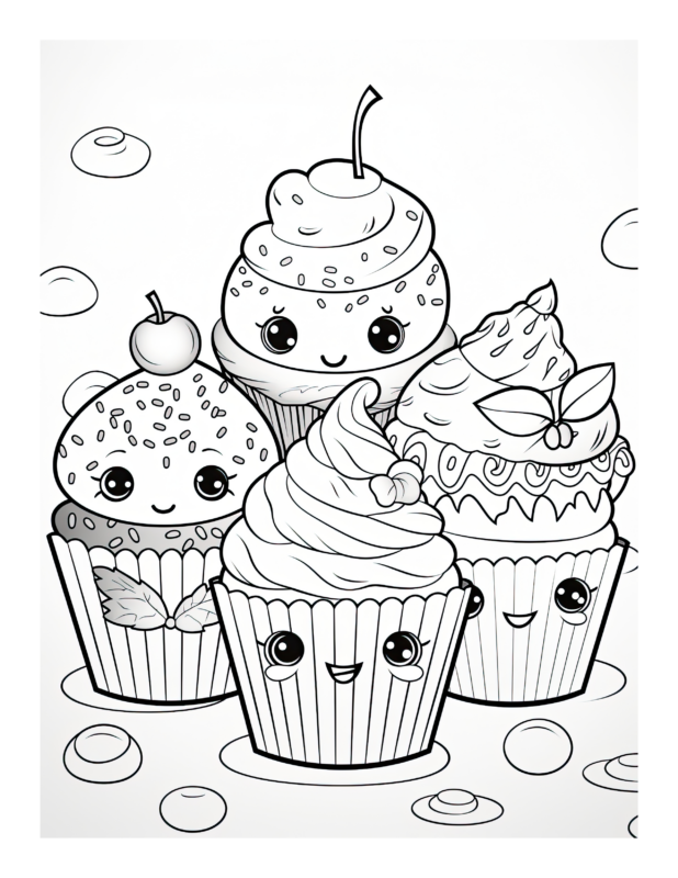cupcake coloring page