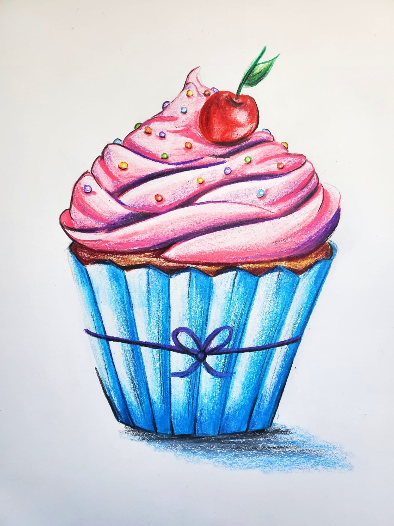 Cherry Cupcake - Drawing | Instructor: Karin
