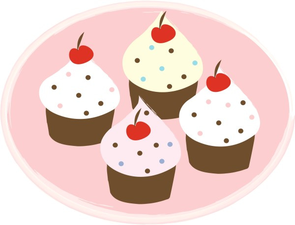 cupcakes platter cliparts