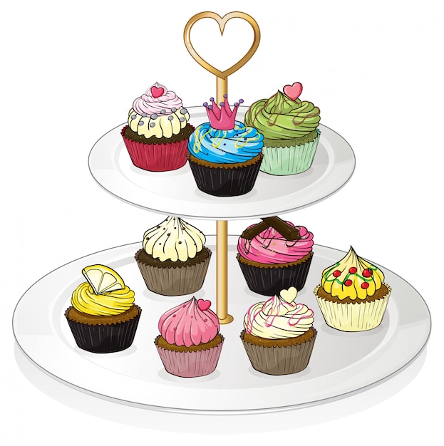 cupcakes platter cliparts