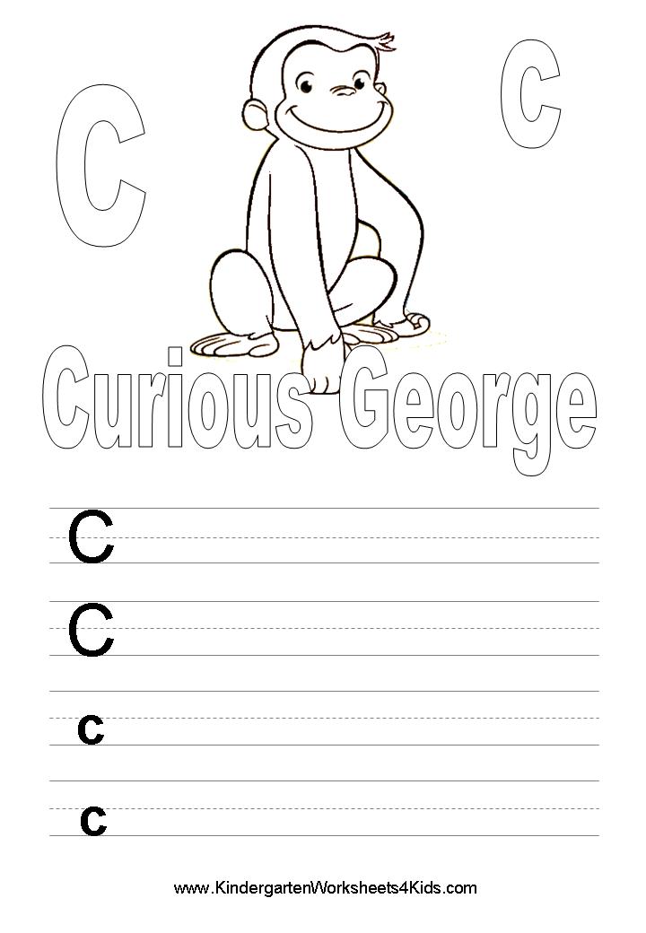 Kindergarten Worksheets with Curious George