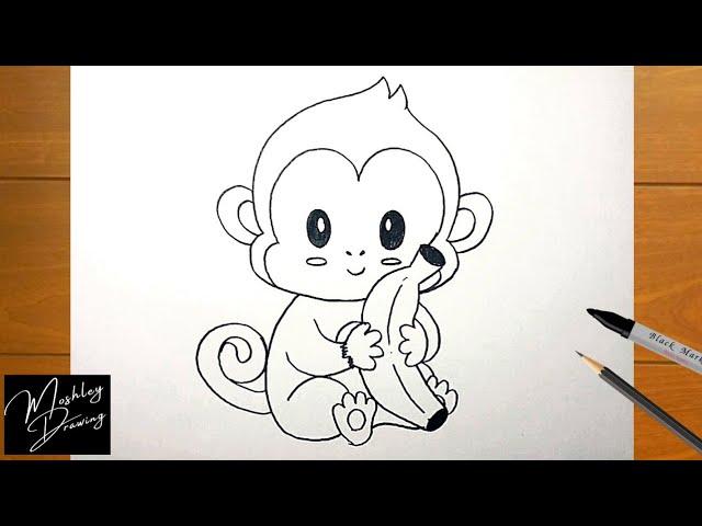 How to Draw a Cute Baby Monkey