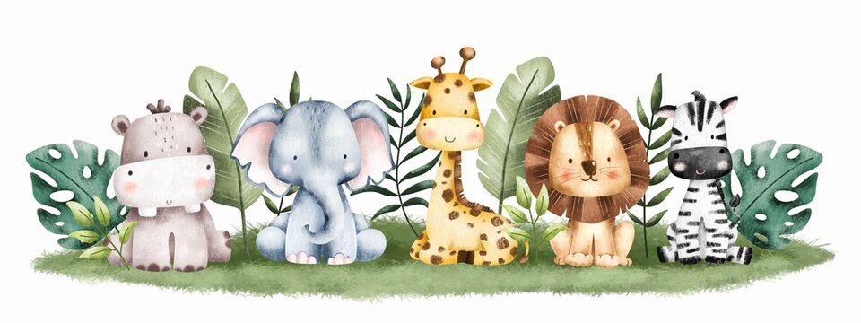 cute cartoon baby animals