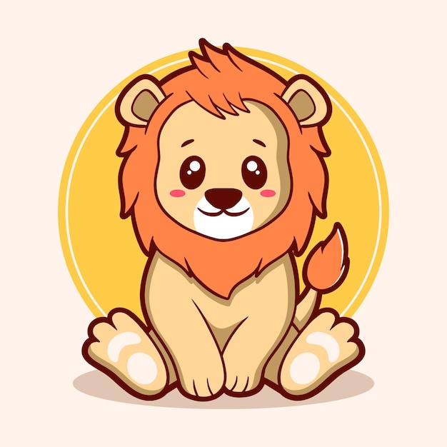 Premium Vector | Cute Lion Cartoon Illustration
