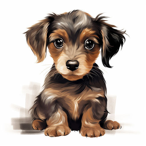 Cute Dog Clipart in Chiaroscuro Art Style: Vector ARt, 4K, EPS, PNG