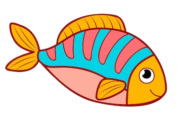 Premium Vector | Cute fish cartoon. Fish clipart vector illustration