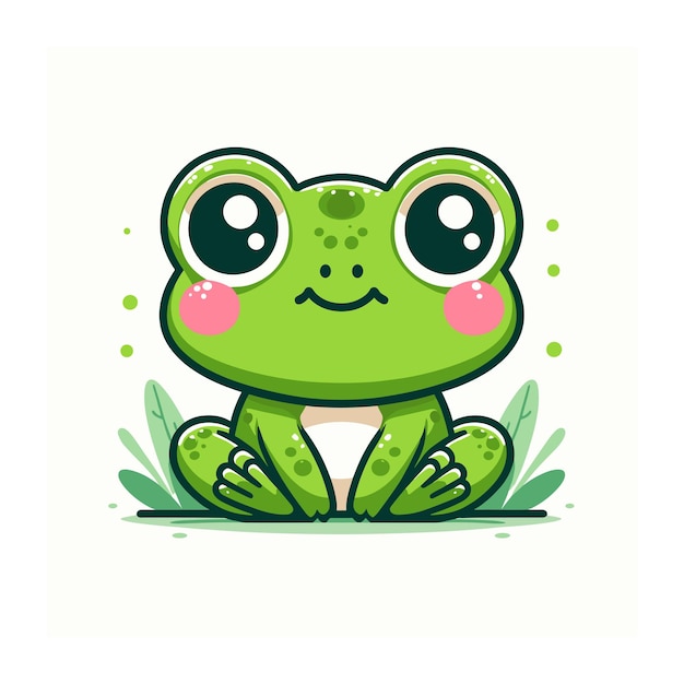 Cute frog cartoon vector design | Premium AI-generated vector
