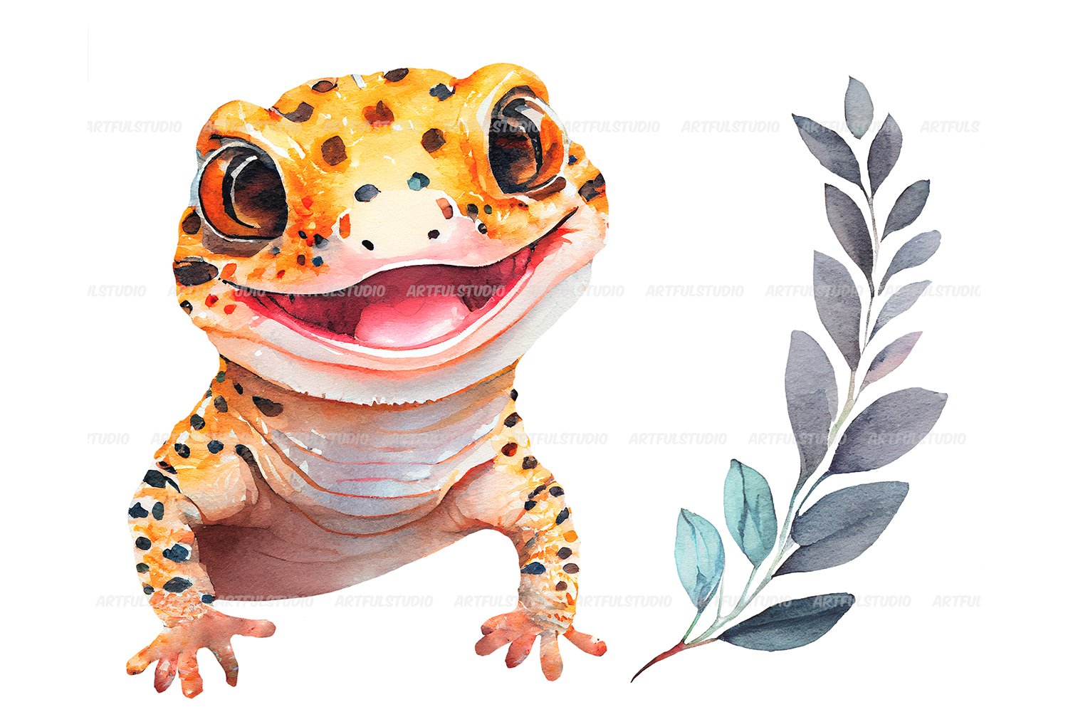 cute gecko cliparts
