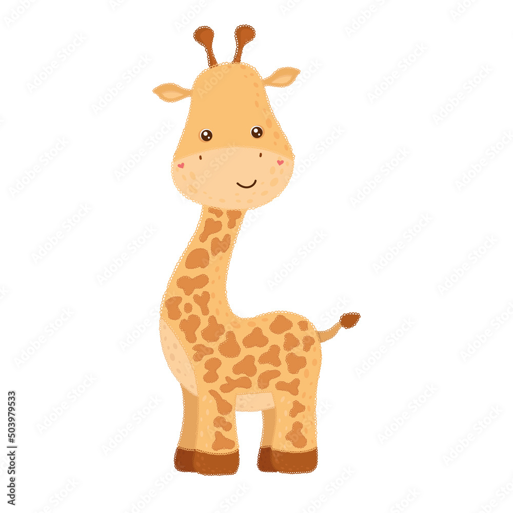 Cute giraffe clipart. Vector illustration of a cute animal. Cute ...