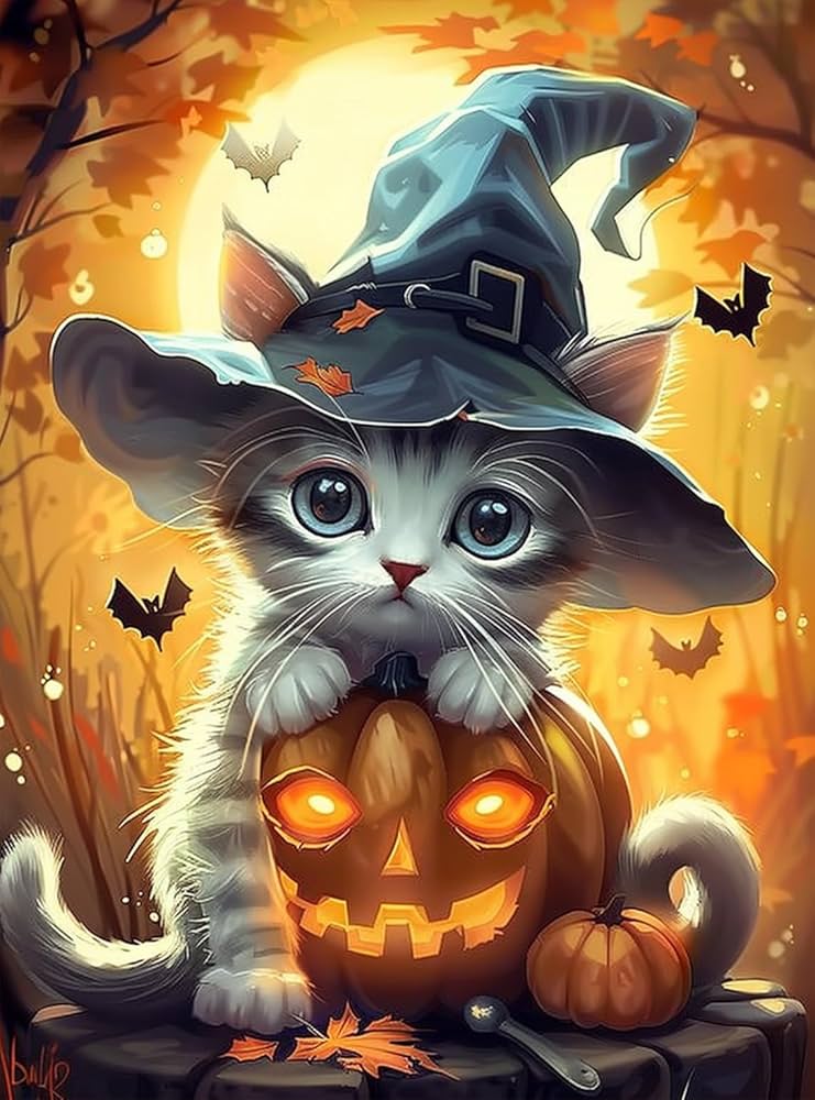 cute halloween cat