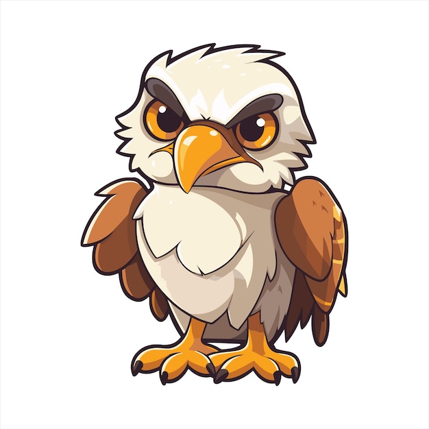 Premium Vector | Hawk Cute Funny Cartoon Kawaii Clipart Colorful ...