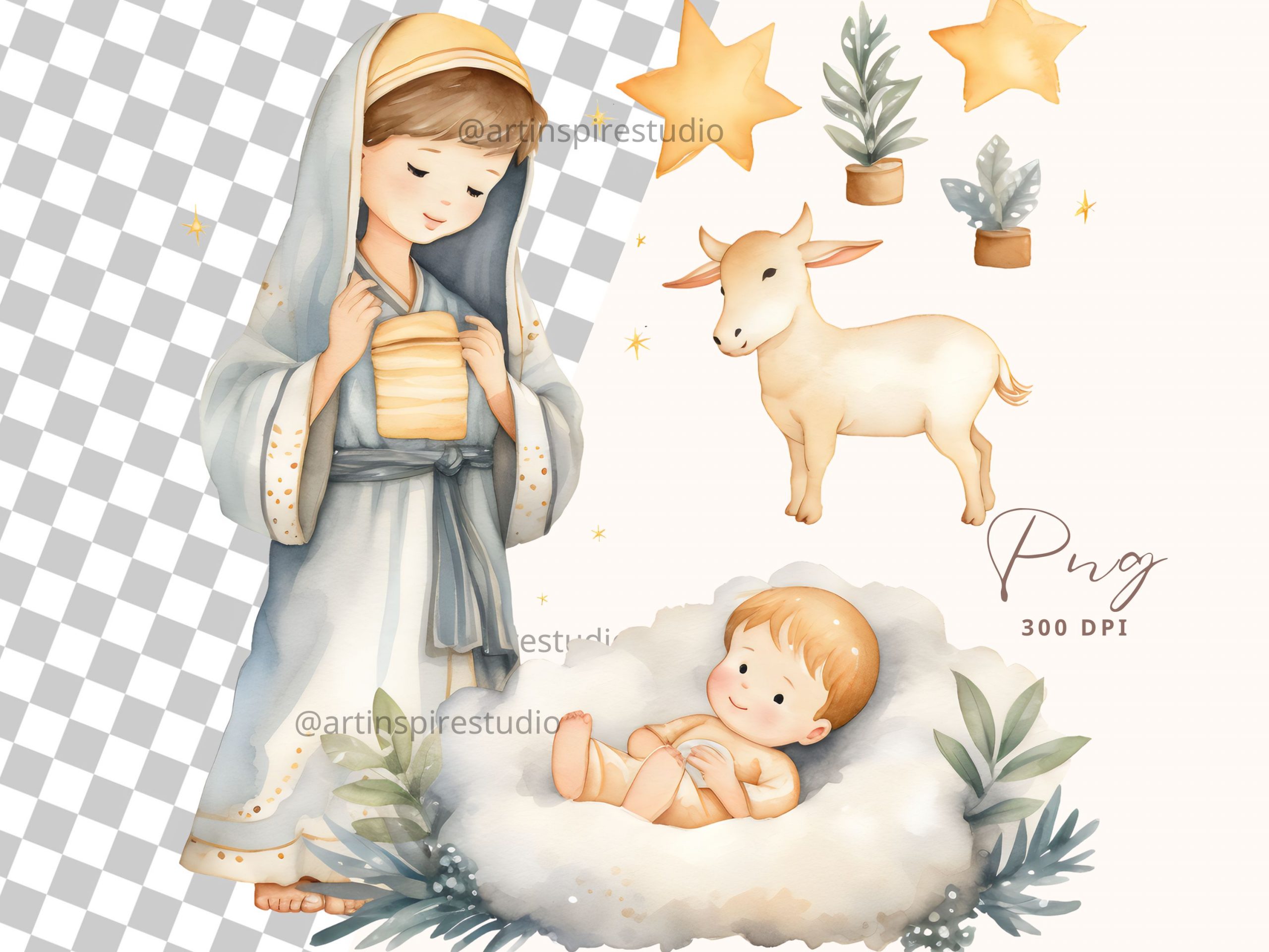 cute nativity cliparts 2024