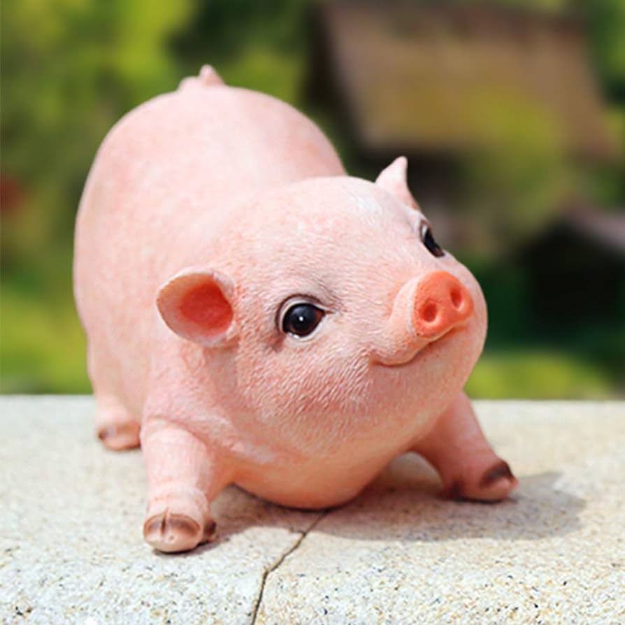 XIFIRY Animal Garden Gnomes Statue Cute Pig Funny Sculpture ...