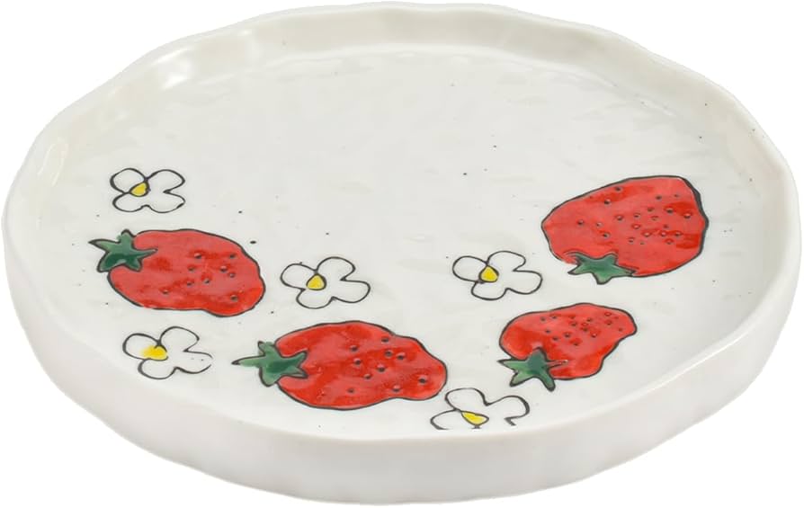 Koythin Ceramic Dinner Plates, Cute Strawberry Plate Design, Printed  Flowers, Tableware for Office and Home, Kitchen Plates for Dessert  (Strawberry) : ...