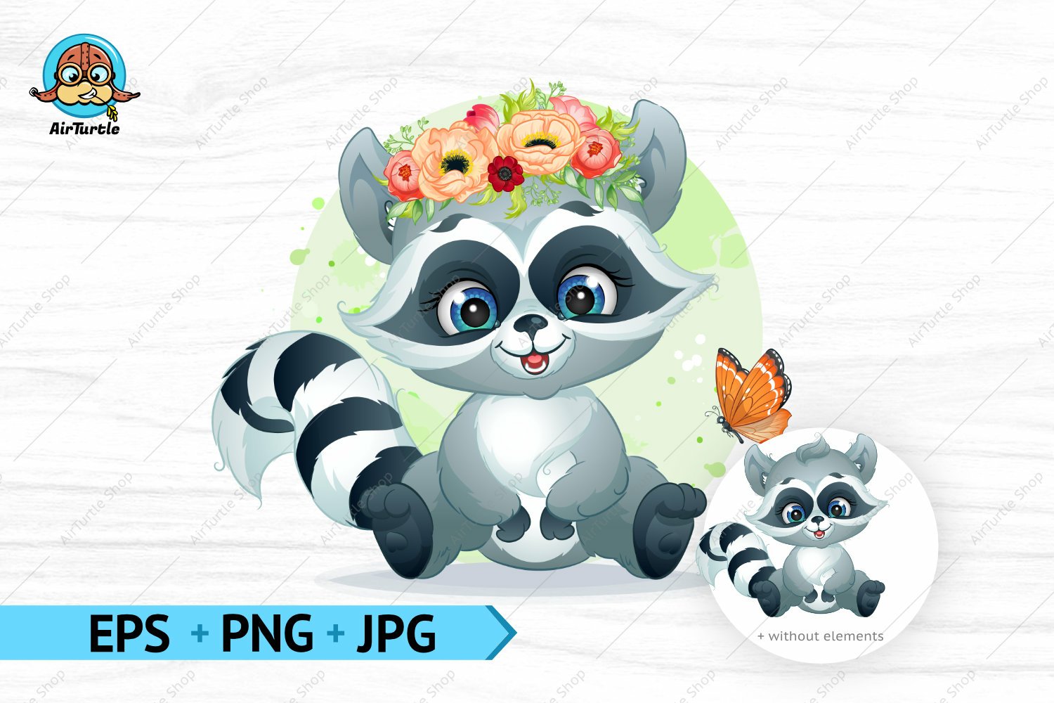 cute raccoon clipart