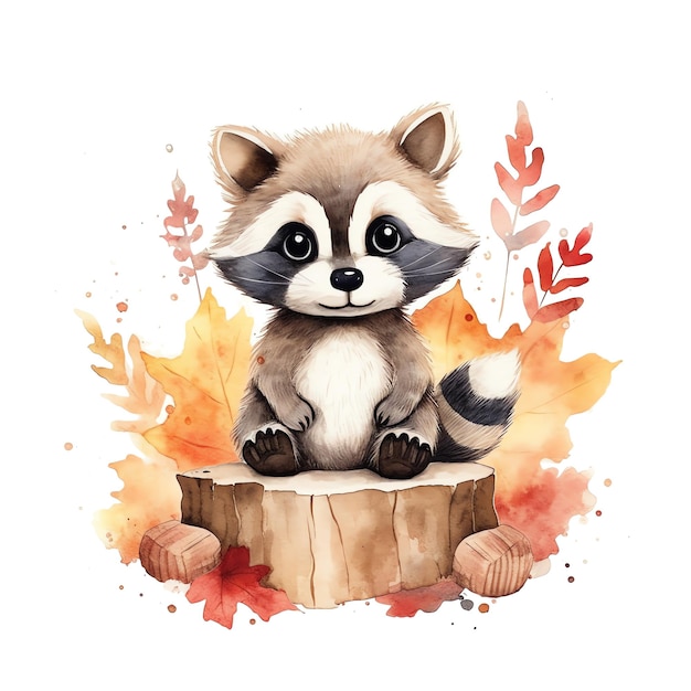 cute raccoon clipart