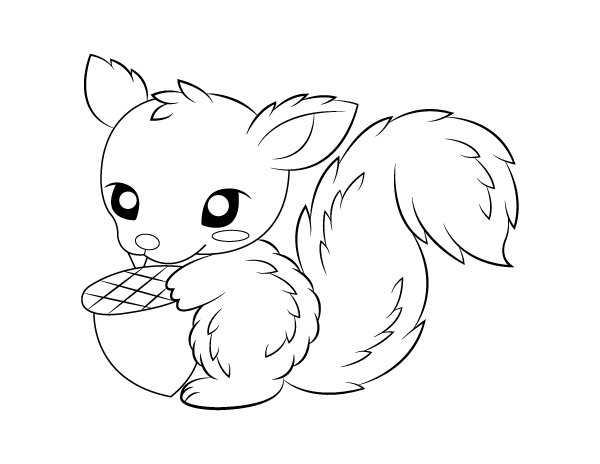 cute squirrel coloring pages