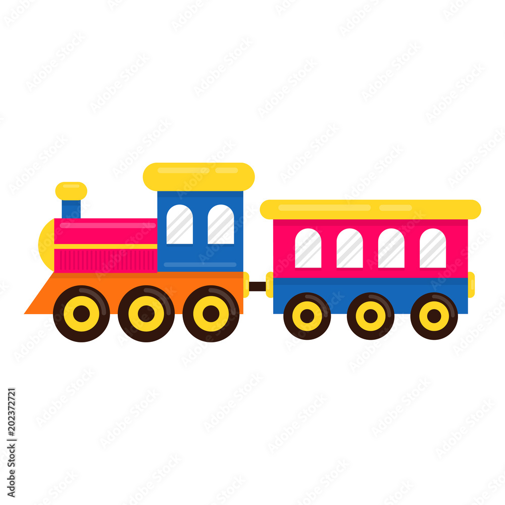 Stock-Vektorgrafik cartoon cute train with railway carriage ...