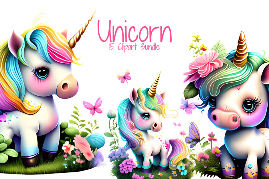 cute unicorn cliparts 2024