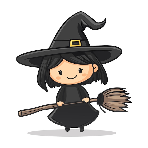 Premium Vector | Cute Witch Vector Design Halloween Clipart