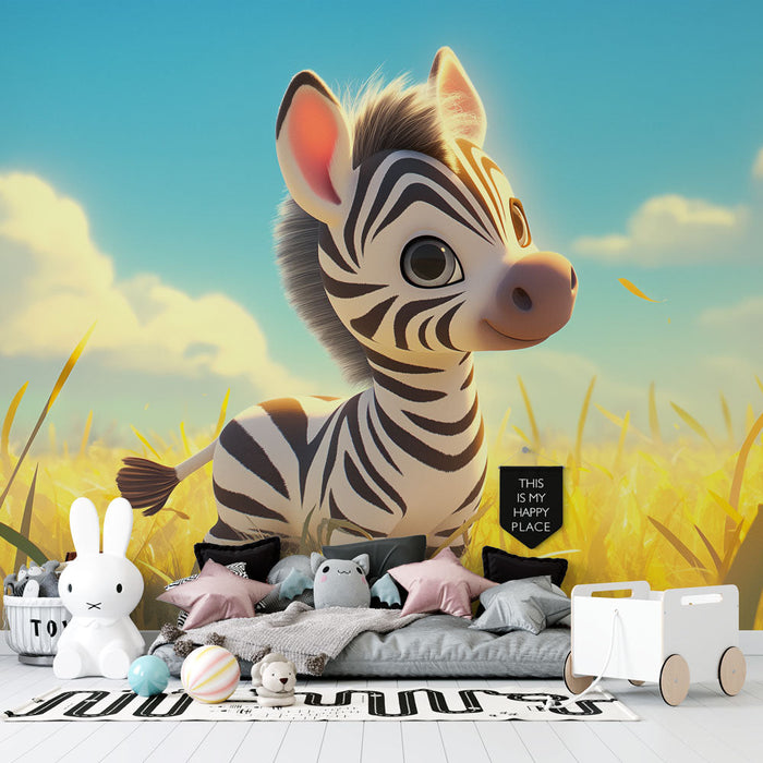 Zebra Wallpaper | Big Smile — WonderMural