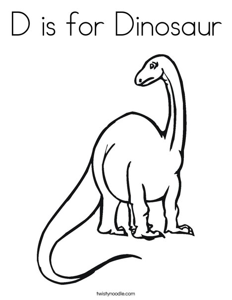 d is for dinosaur coloring pages