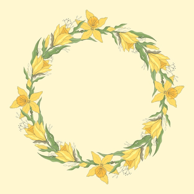 daffodil wreath cliparts