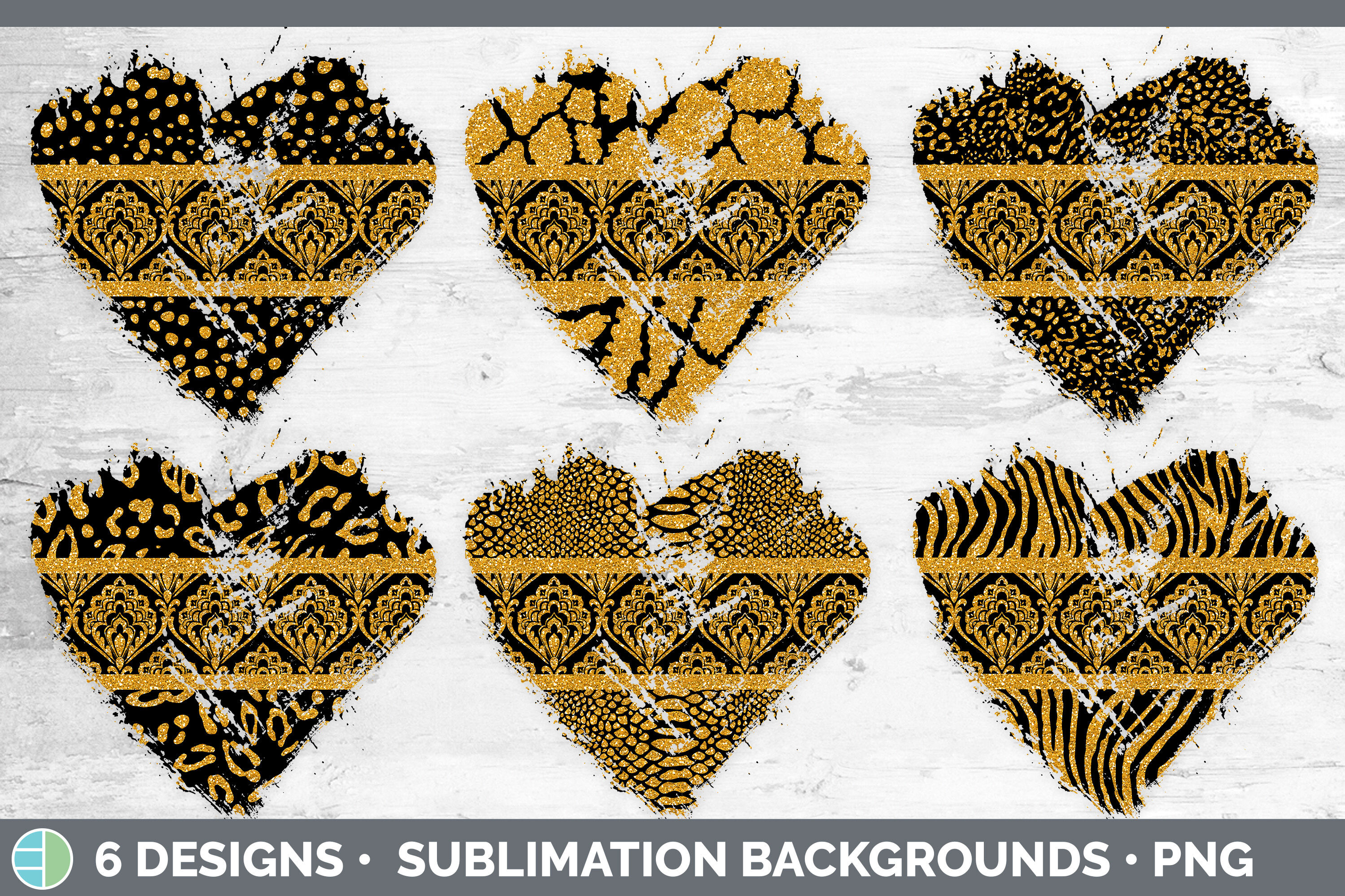 Orange Damask Heart Distressed Clipart | Glitter Animal Print ...