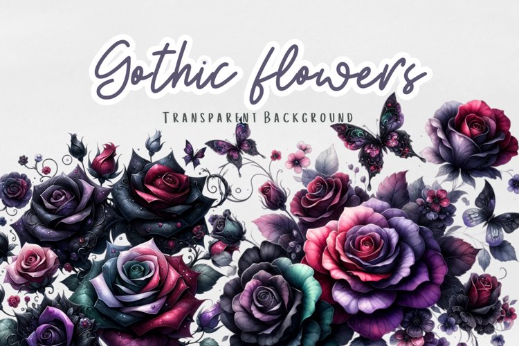 dark floral cliparts