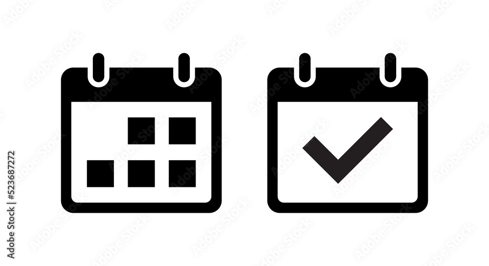 Calendar, schedule date icon vector in clipart style Stock ...
