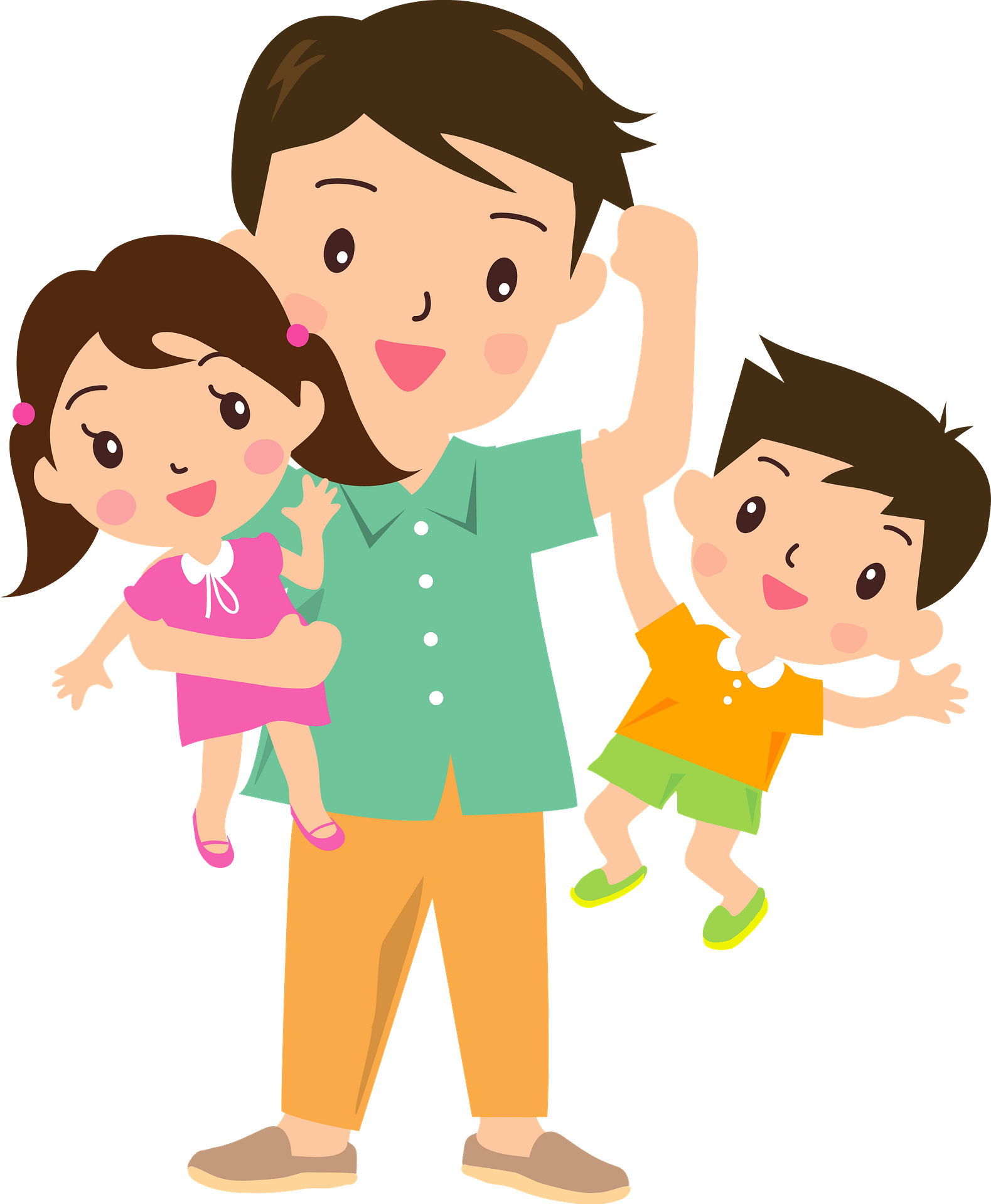 Father with Son and Daughter - Free vector clipart images on ...