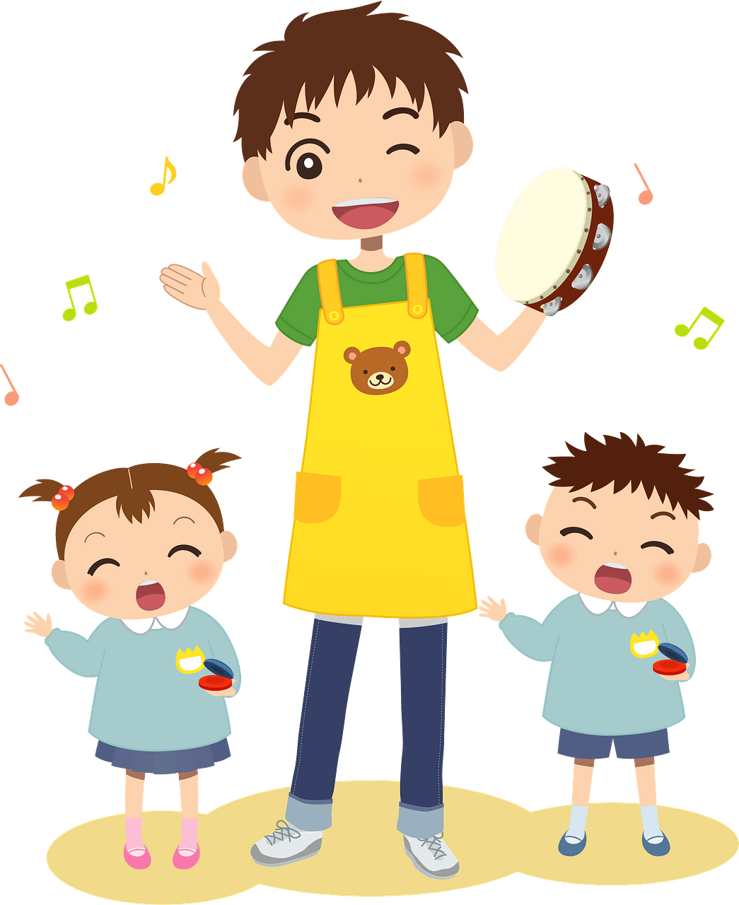 Childcare Worker with Children - Free vector clipart images on ...