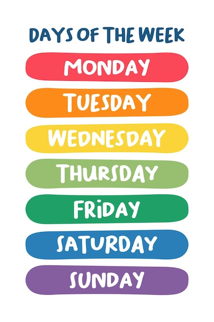 Days Of The Week Bilder - Kostenloser Download auf clipart library