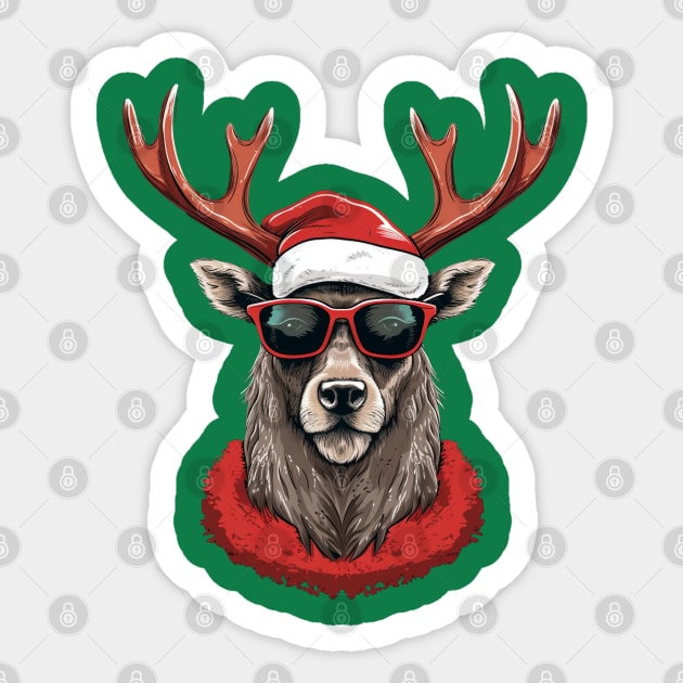 Happy New Year 2024 Christmas Deer - Happy New Year 2024 - Sticker ...