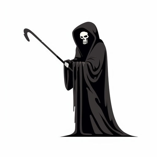 Death Clipart in Minimalist Art Style: Vector ARt, 4K, EPS, PNG
