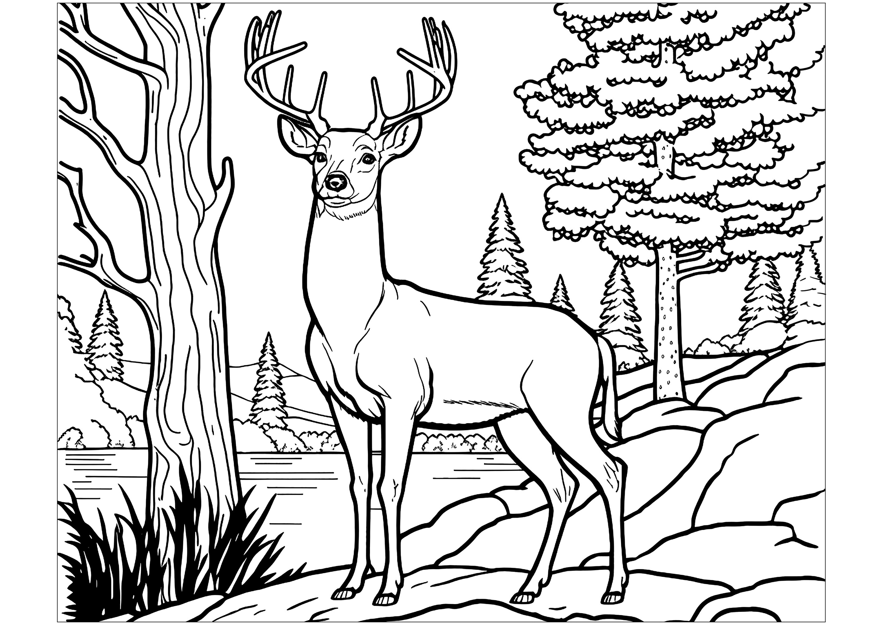 deer pictures to color