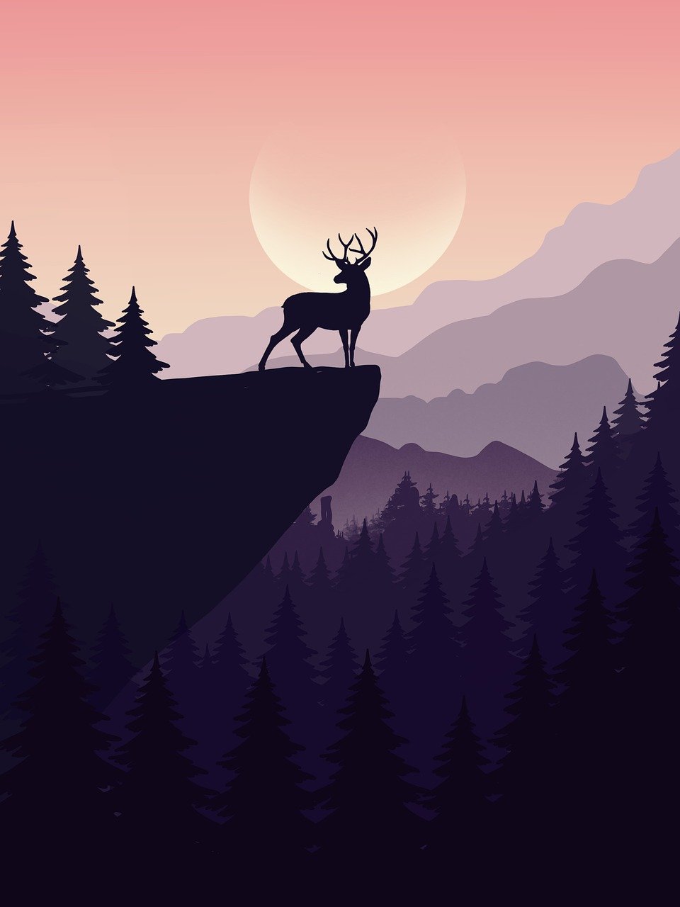 Download Deer, Silhouette, Background. Royalty-Free Stock ...