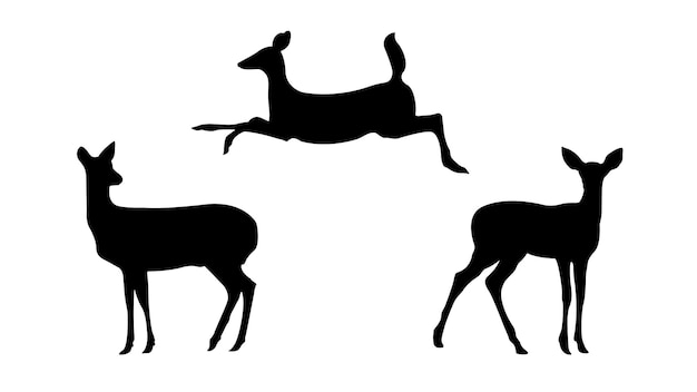 Premium Vector | Deer Silhouettes