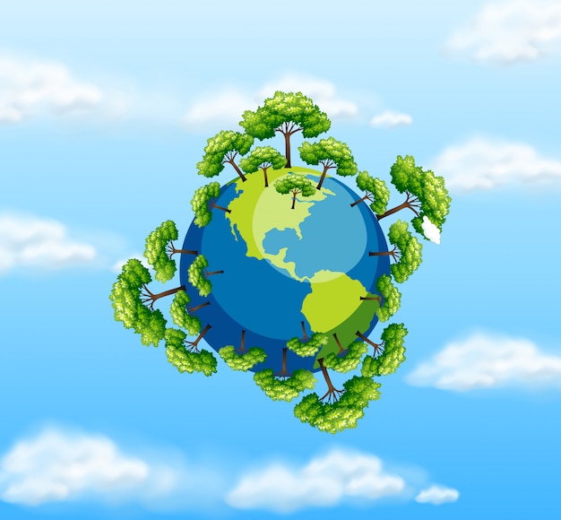 Premium Vector | 360 degree earth view