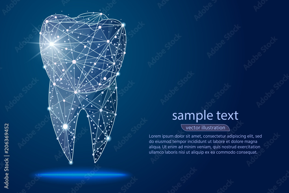 abstract design dental dental clinic, logo low poly wireframe ...