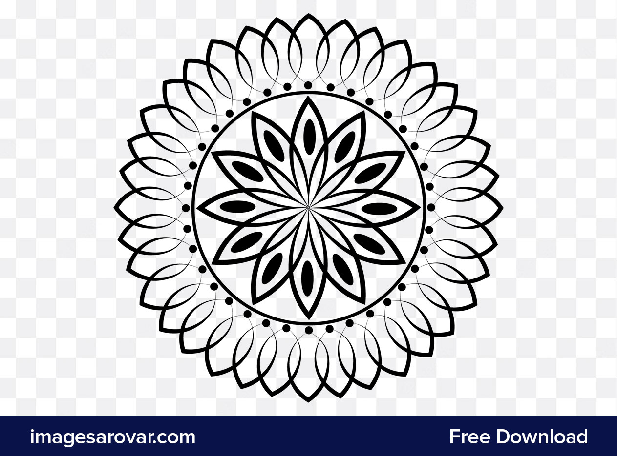 flower mandala art design clipart - Image Sarovar - Free Vectors ...